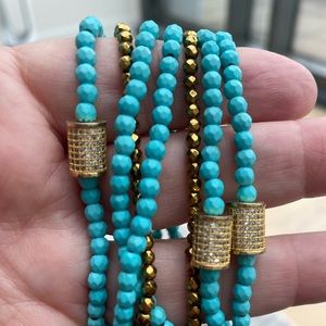 Stack of 6 stretch bracelets- worn separate or together